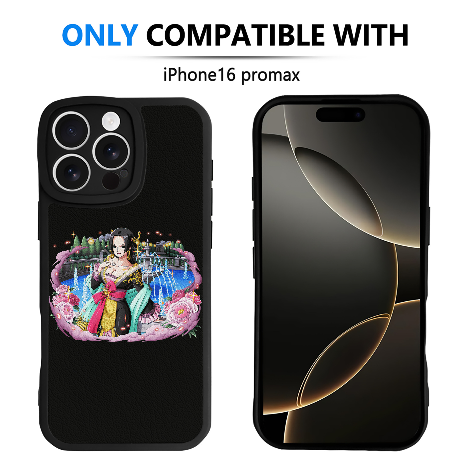 （画像用） ワンピース ボア・ハンコック ONE PIECE Boa·Hancock 【iPhone 16シリーズ対応】シリコンスマホケース（レザー調） 材質：シリコン